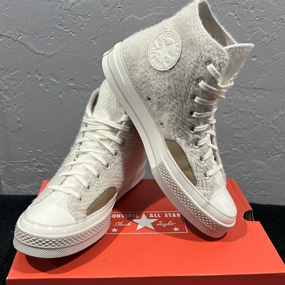 🔥 CONVERSE Chuck 70 Cozy Utility Sneakers Desert Sand Women Sz 9.5 - Worn Once